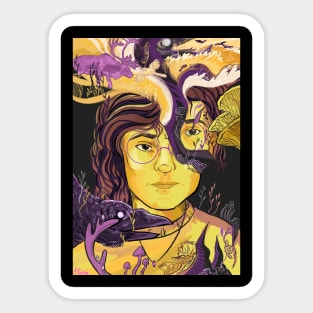 Nonbinary pallete portrait Sticker